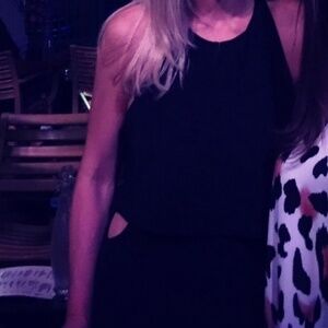 ASOS halter black jumpsuit